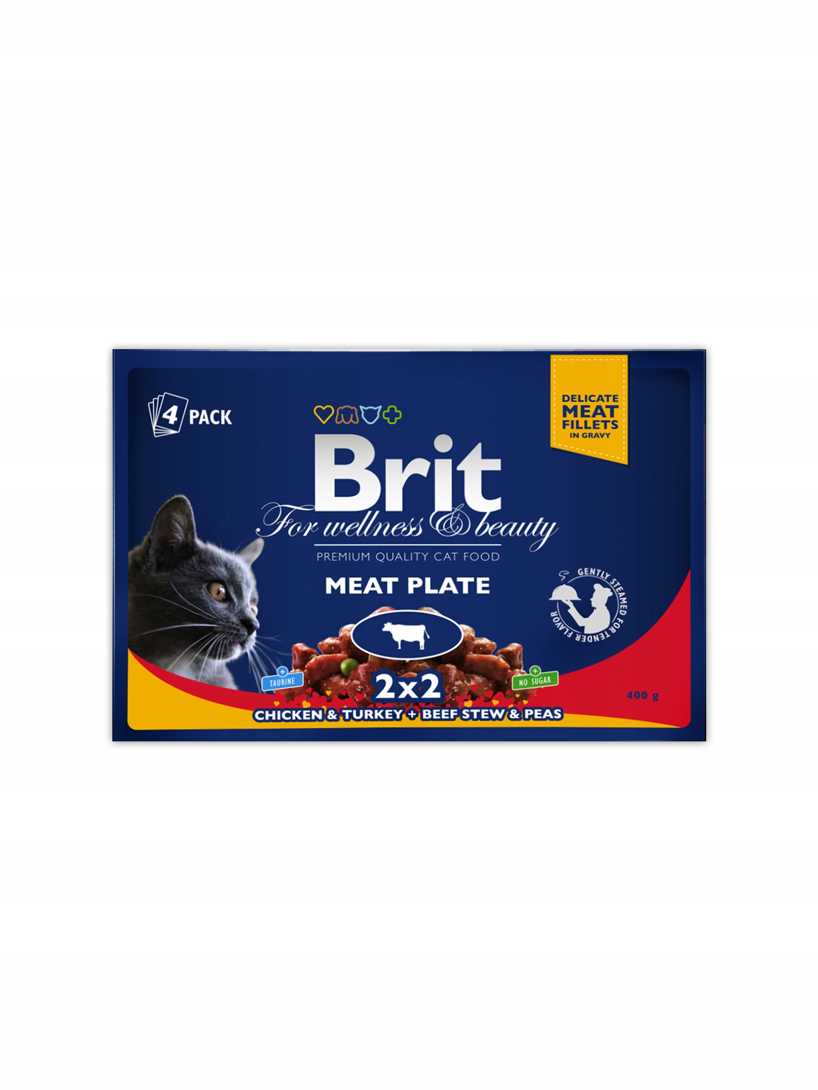 2 x Krmivo pro kočky Brit Premium s masem 4 x 100 g
