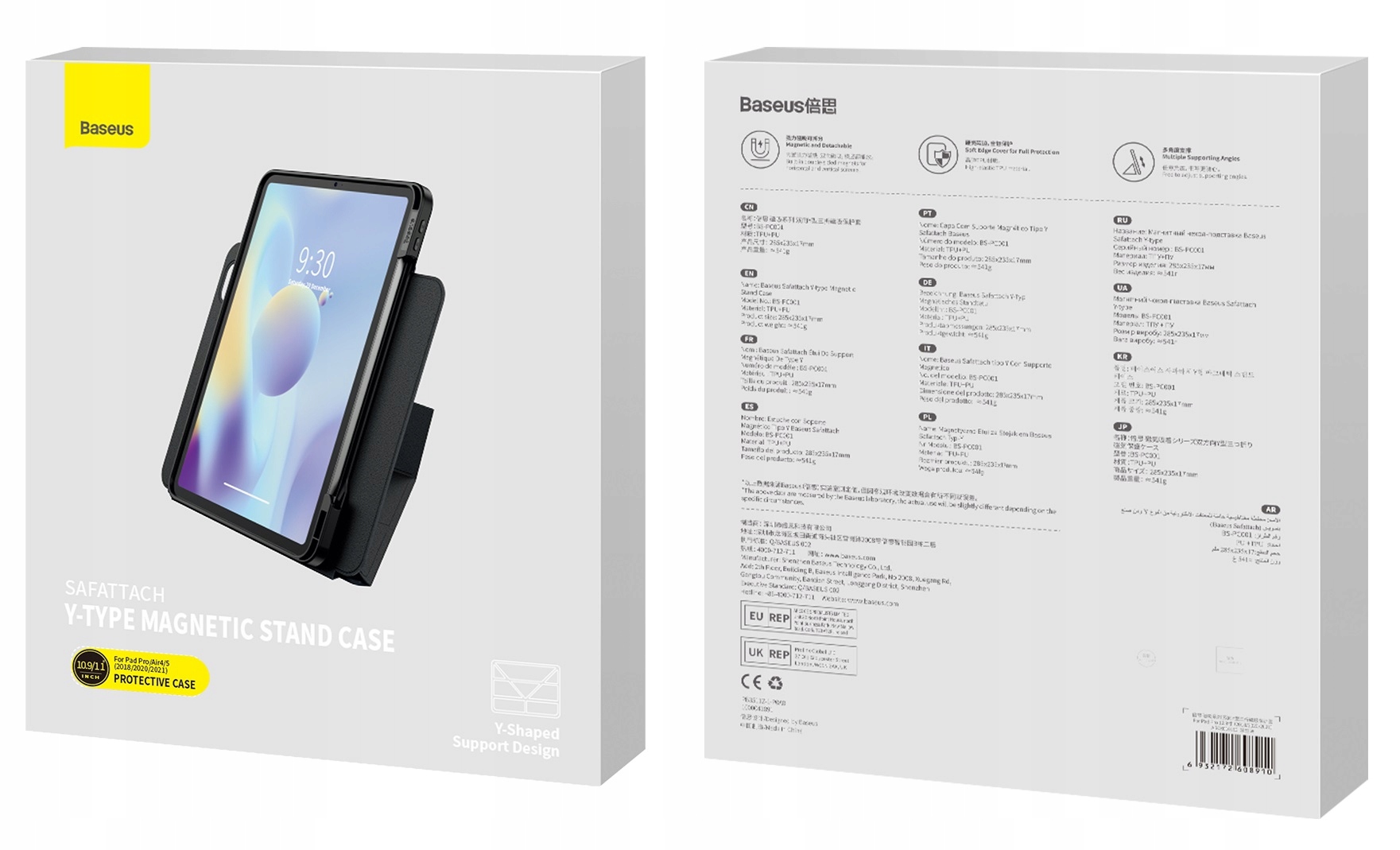 BASEUS OBUDOWA ETUI MAGNETYCZNE DO APPLE IPAD AIR 4 AIR 5 10.9'' 2020 2022 Pasuje do modelu iPad 11