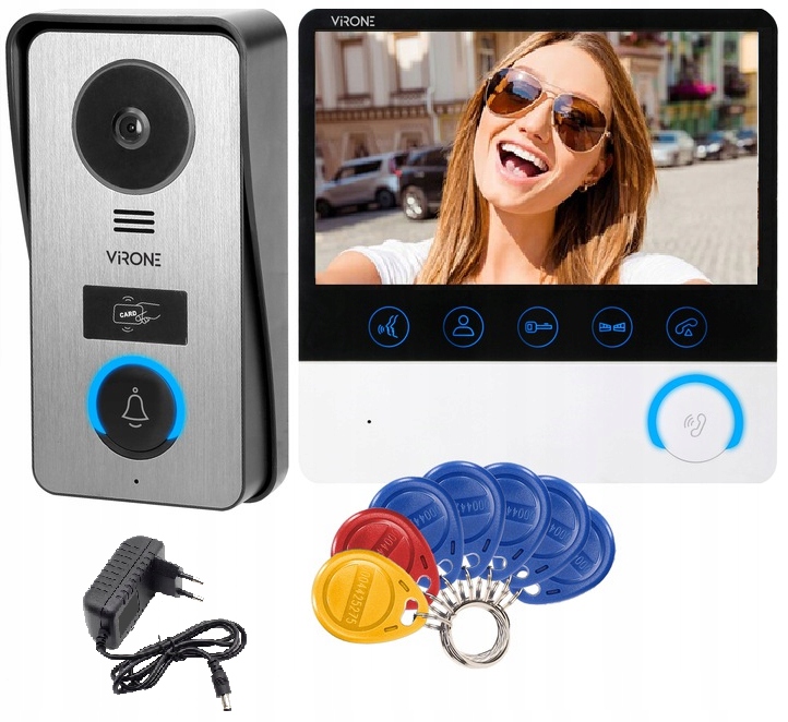 WIDEODOMOFON LCD 7' DOMOFON FURTKA BRAMA VIDEO HD