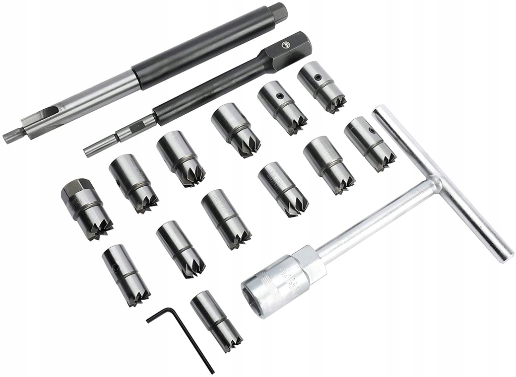 FREZY DO CZYSZCZENIA GNIAZD WTRYSKIWACZY - FREZ WTRYSKÓW 17el ZESTAW FREZÓW Marka SilverTools