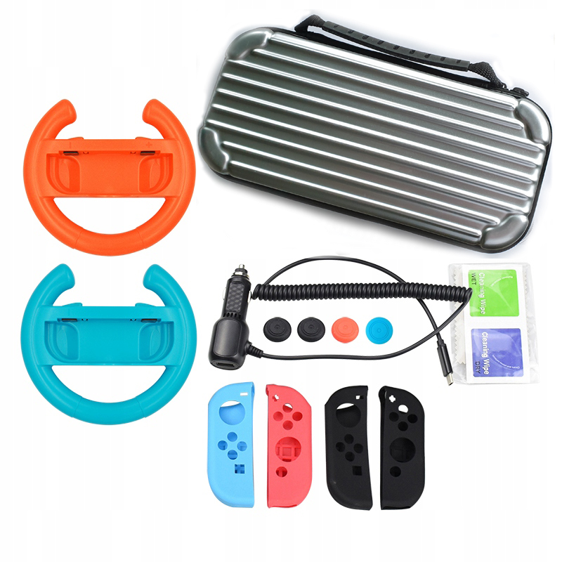 Zestaw Akcesoria Uchwyty 13w1 Futerał 2x Kierownica do Nintendo Switch Oled