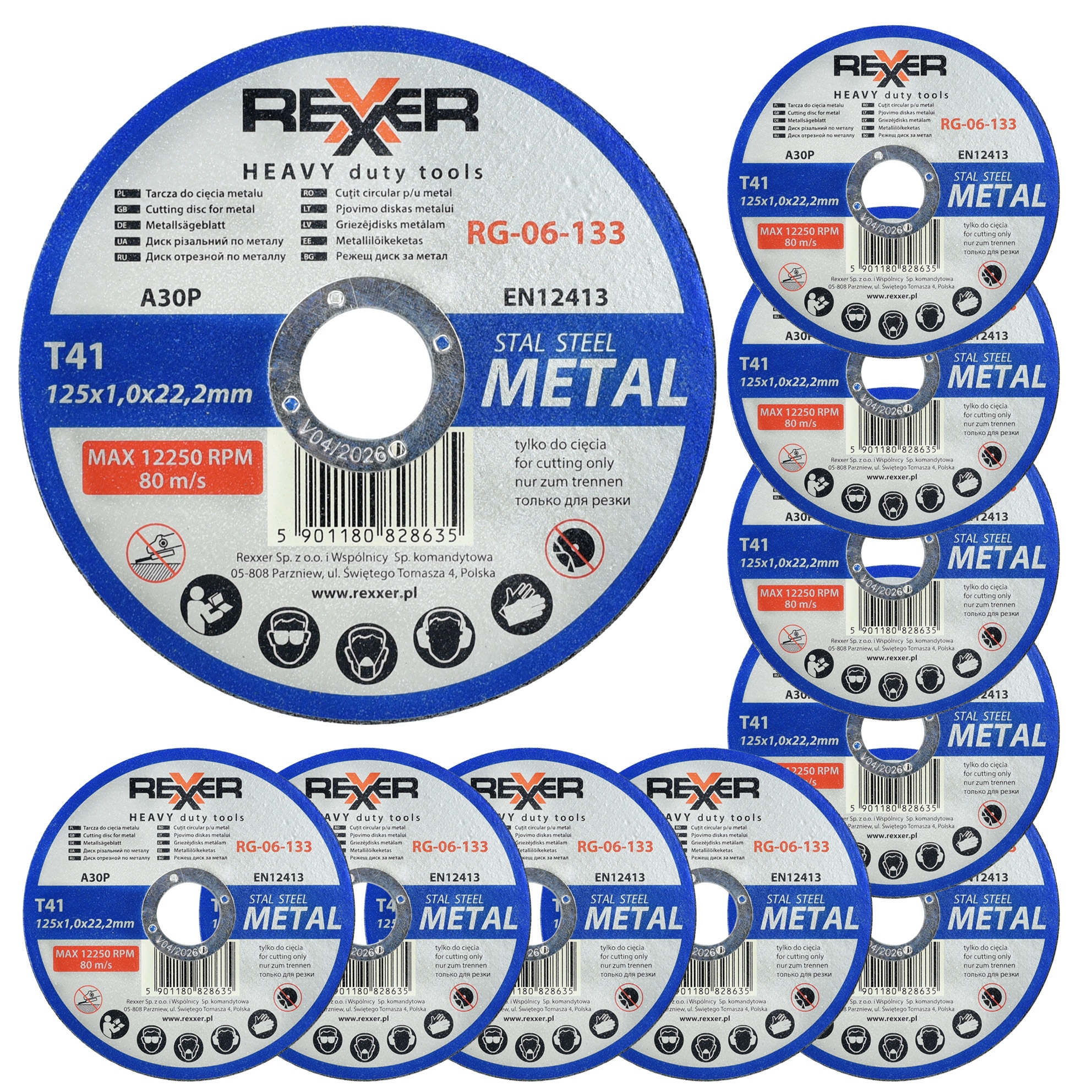 TARCZA DO CIĘCIA METALU 125 X 1.0 MM 10 SZTUK