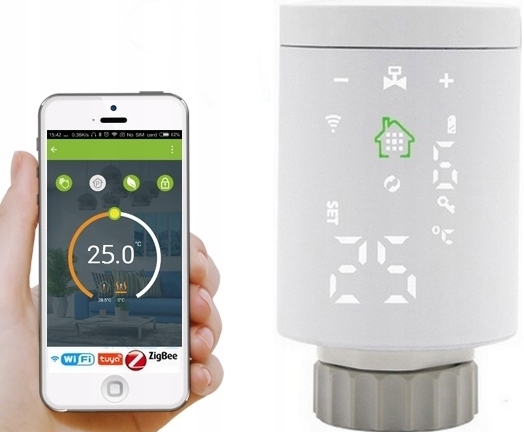 Inteligentní Termostatická Hlavice Tuya Zigbee Wifi