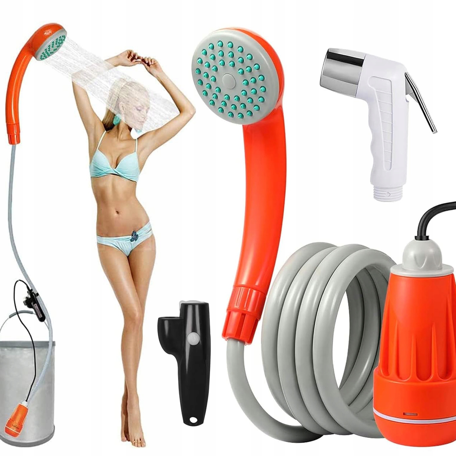 Prysznic Turystyczny Elektryczny Pompa Kempingowy 2200 mAh