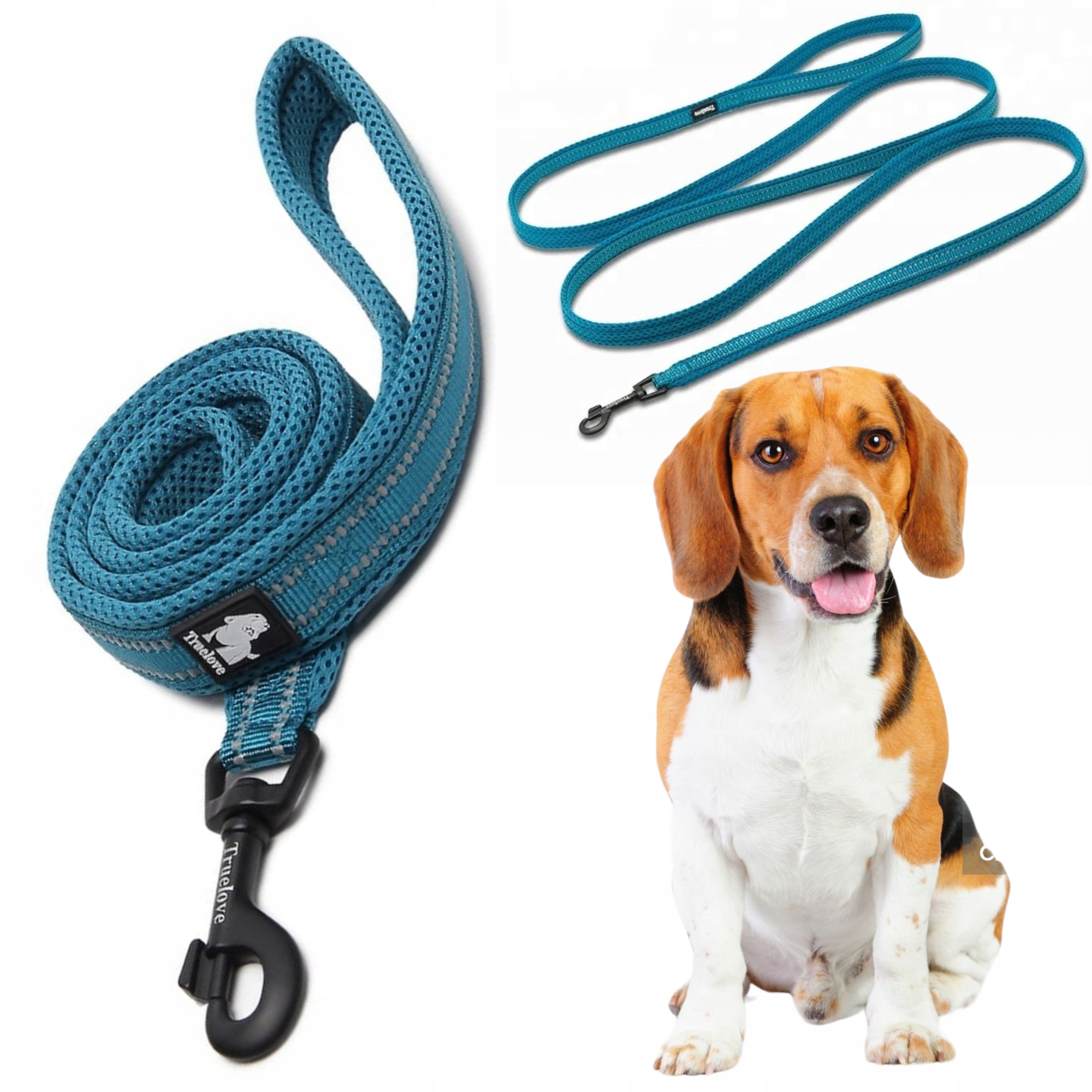 Levně Vodítko reflexní, silné, Truelove aktivní, modré, 200 cm Velikost M