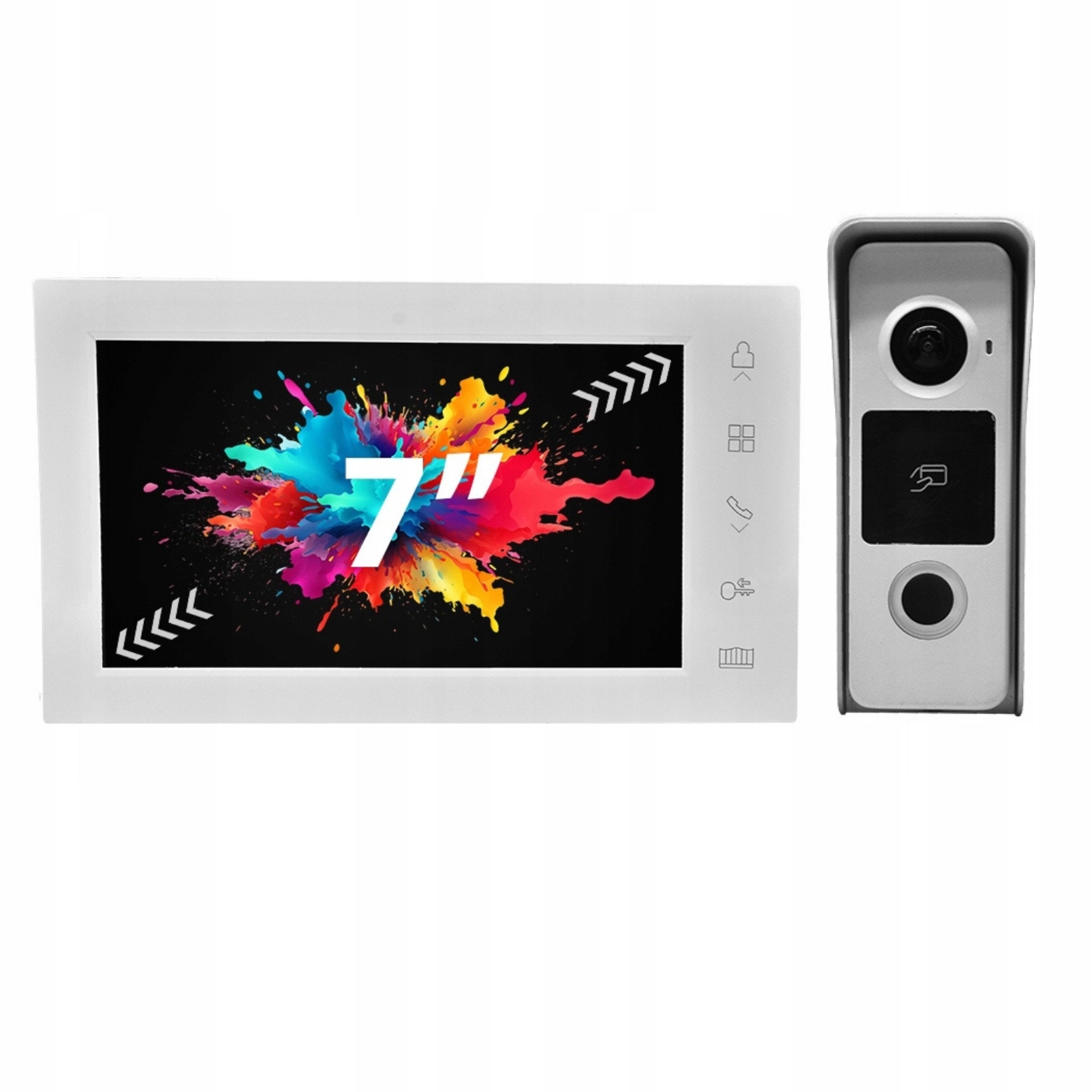 Videovrátnik Biely Dvs 2-žilový Drôtový 7" Rfid IP65 Bránka Brána