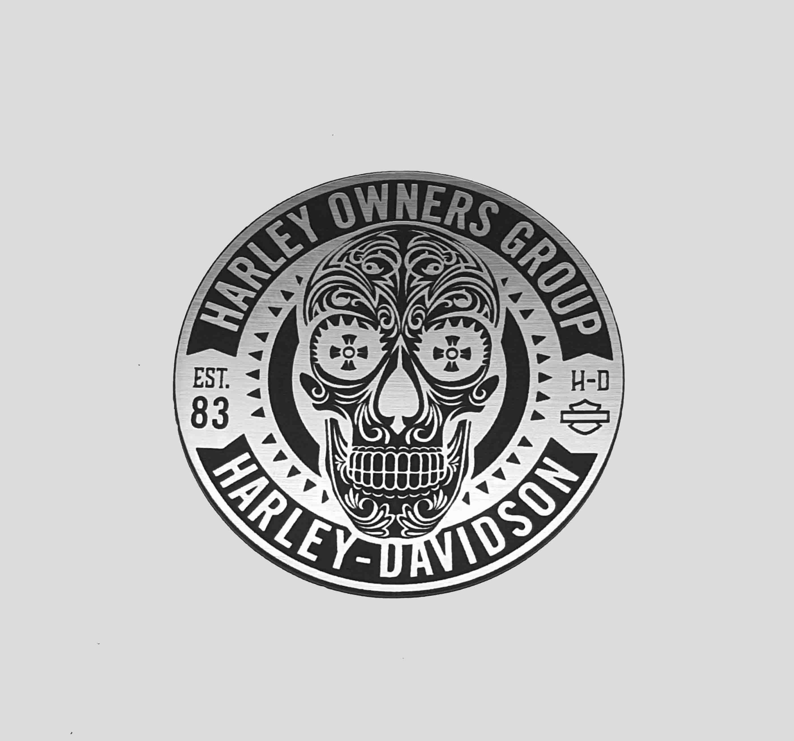

Harley-davidson naklejka emblemat 50 mm *srebrna