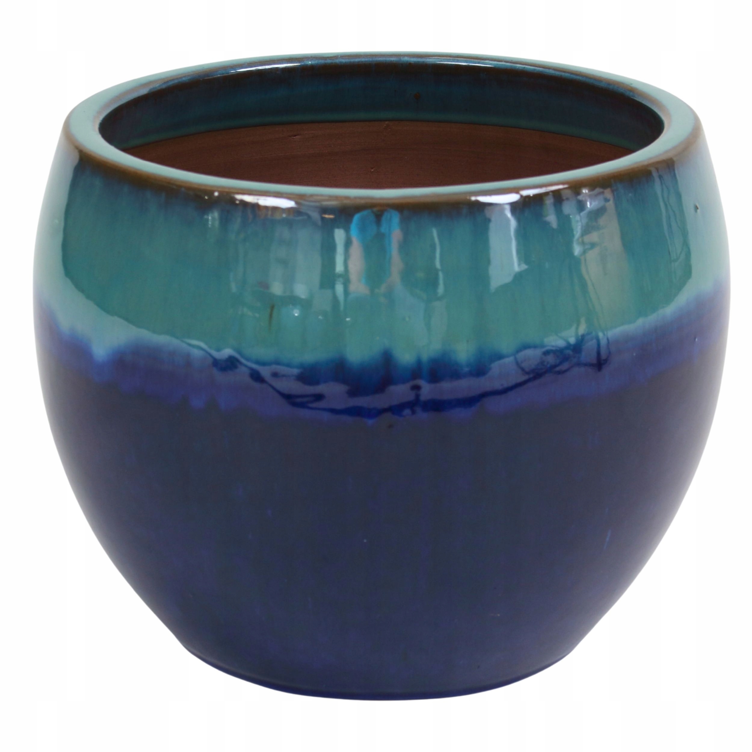 Donica ceramiczna mrozoodporna szkliwiona bicolor ogrodowa H:22x29cm