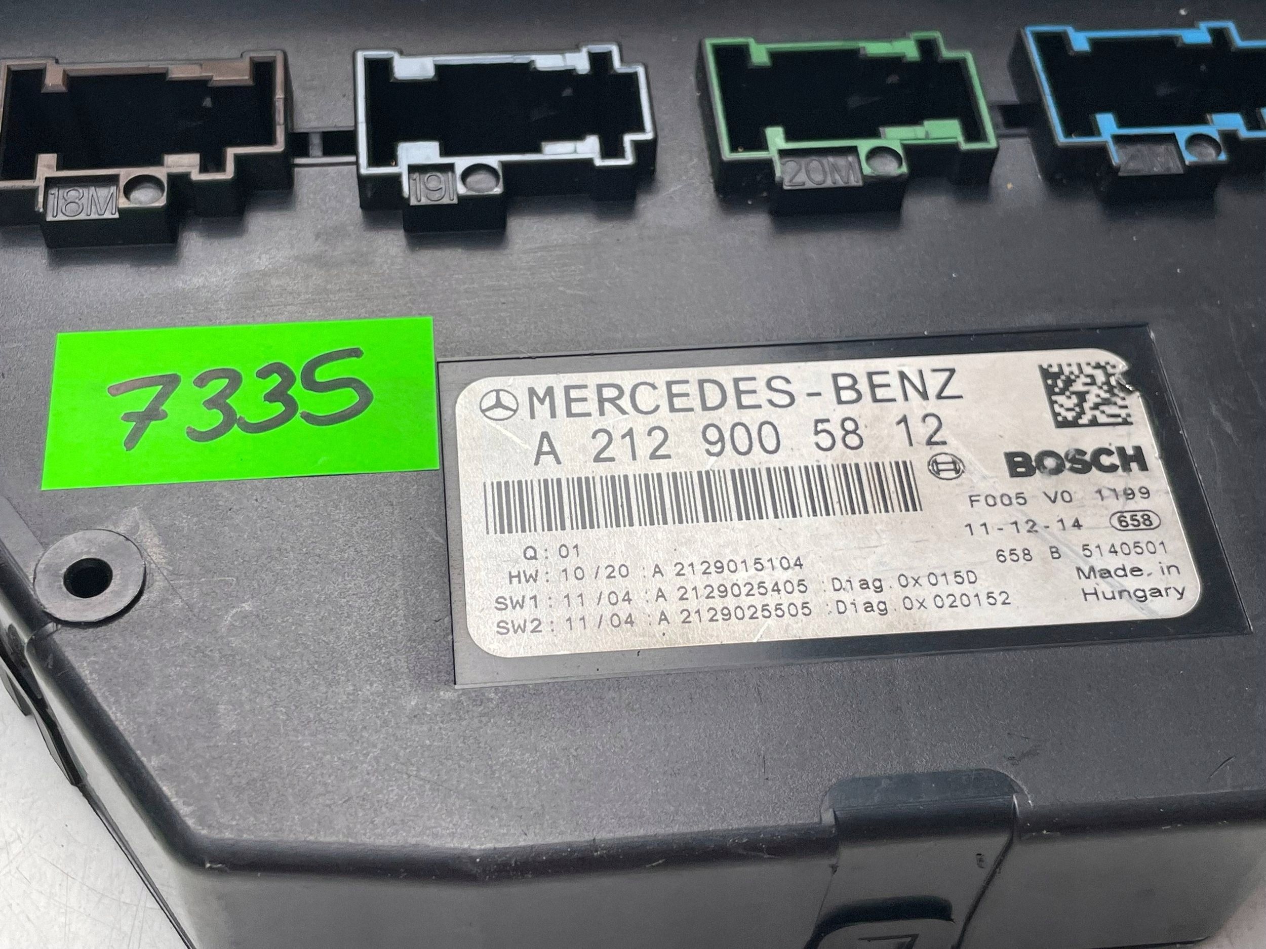 Unité commande confort SAM MERCEDES a2129005812 !J