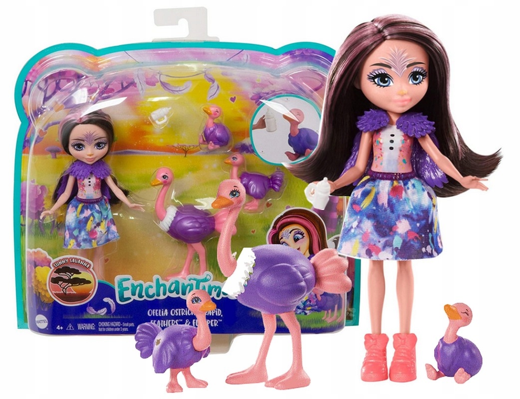 

Enchantimals Zestaw Lalka Ofelia Ostrich +flamingi