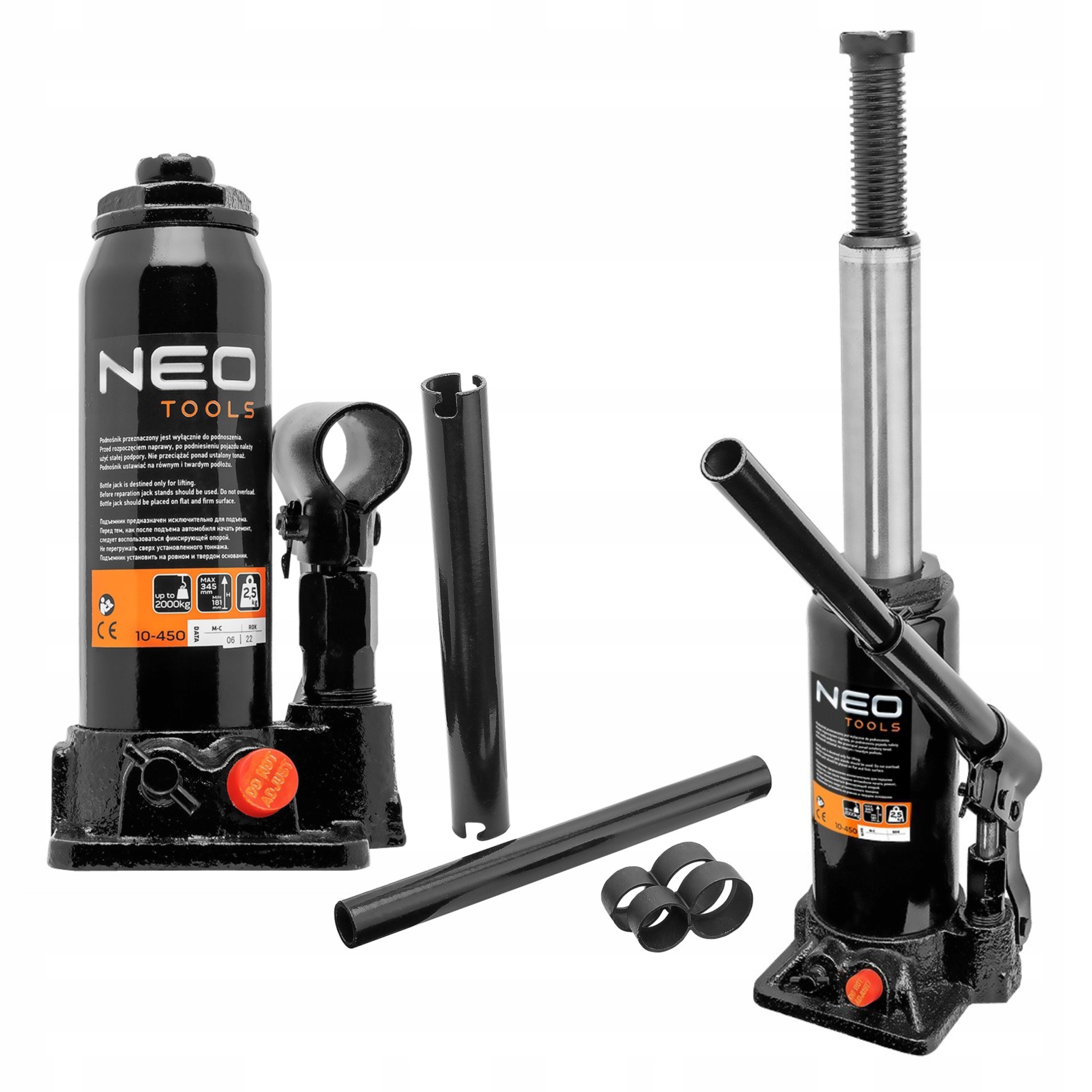 NEO PODNOŚNIK HYDRAULICZNY SŁUPKOWY BUTELKOWY SAMOCHODOWY LEWAREK 2T