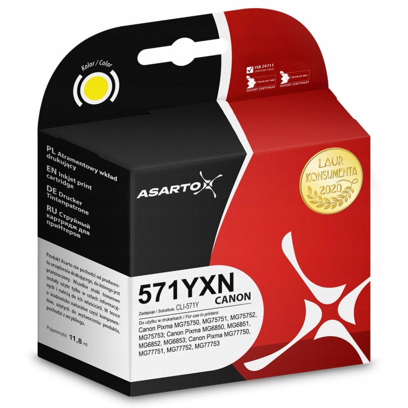 Tusz Asarto do Canon 571YXN 0388C001 680 str.