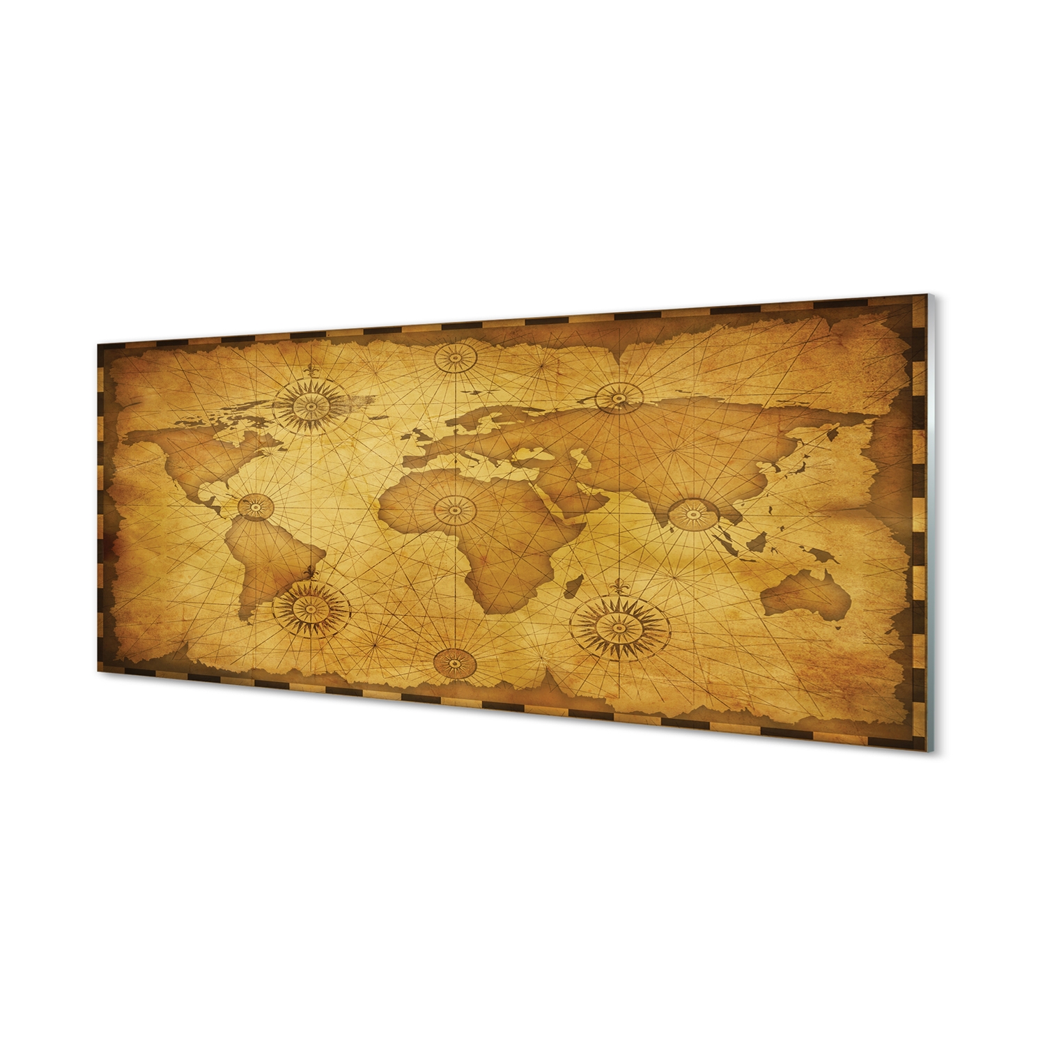Obraz na skle Stará mapa spálené okraje 125x50