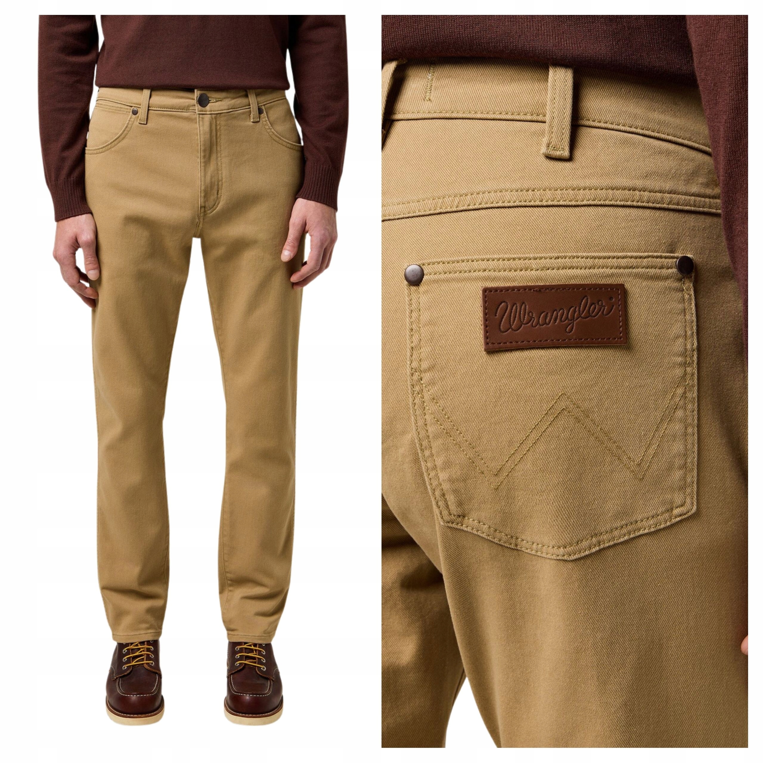 Pánské kalhoty Wrangler Larston Jeans Regular Fit Béžové W31 L32