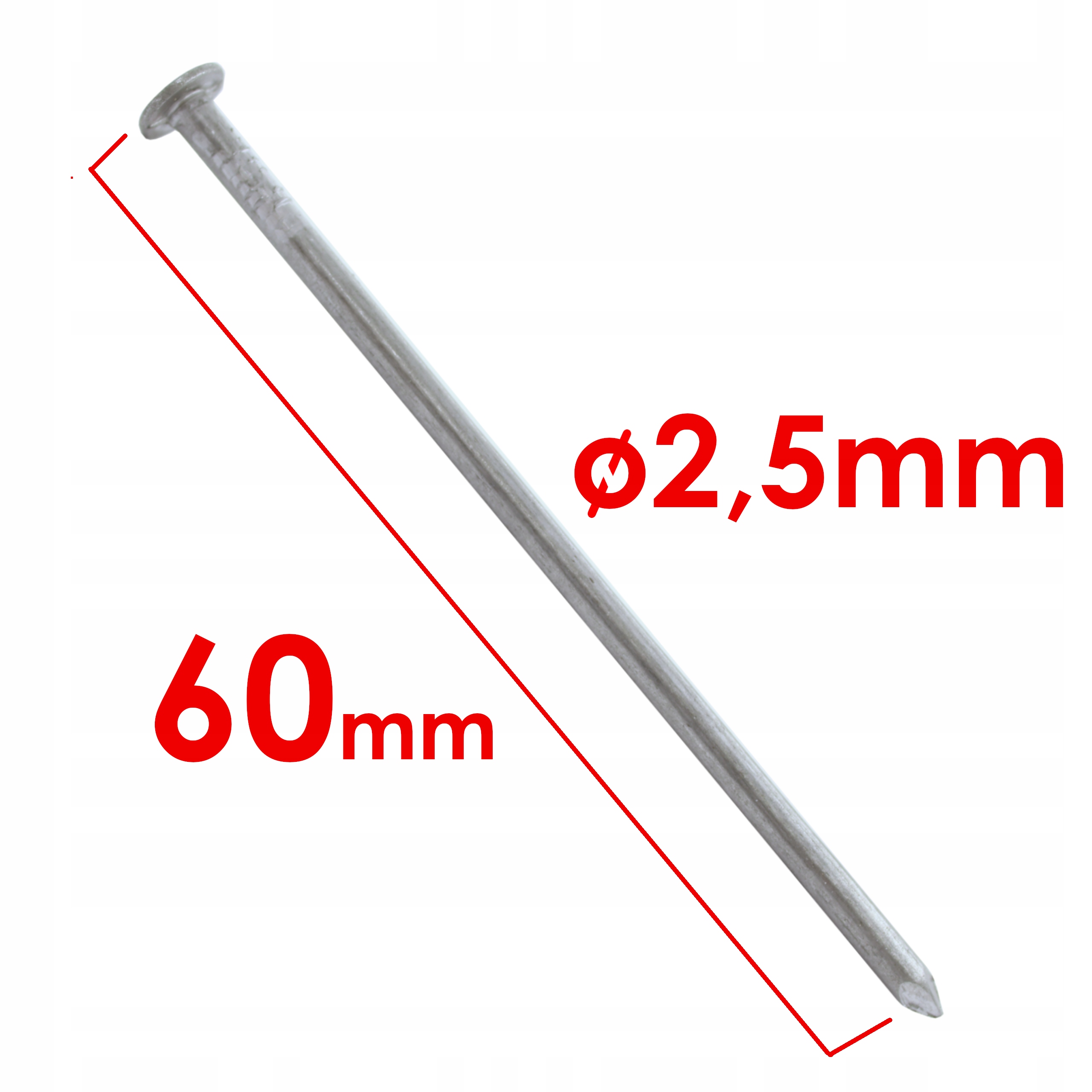 GWOŹDZIE BUDOWLANE CZARNE GŁADKIE 60 mm 5kg 2,5x60 PRODUKCJA POLSKA EAN (GTIN) 5906288562078