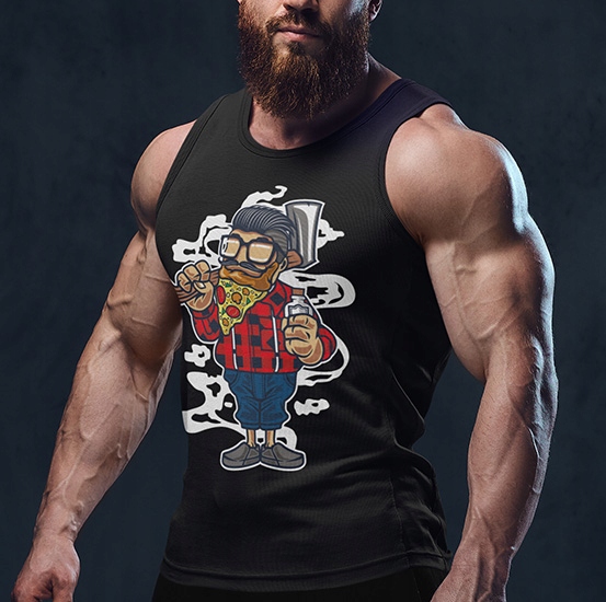 TANK TOP ANIMOWANE PIZZA BEARD Marka inna
