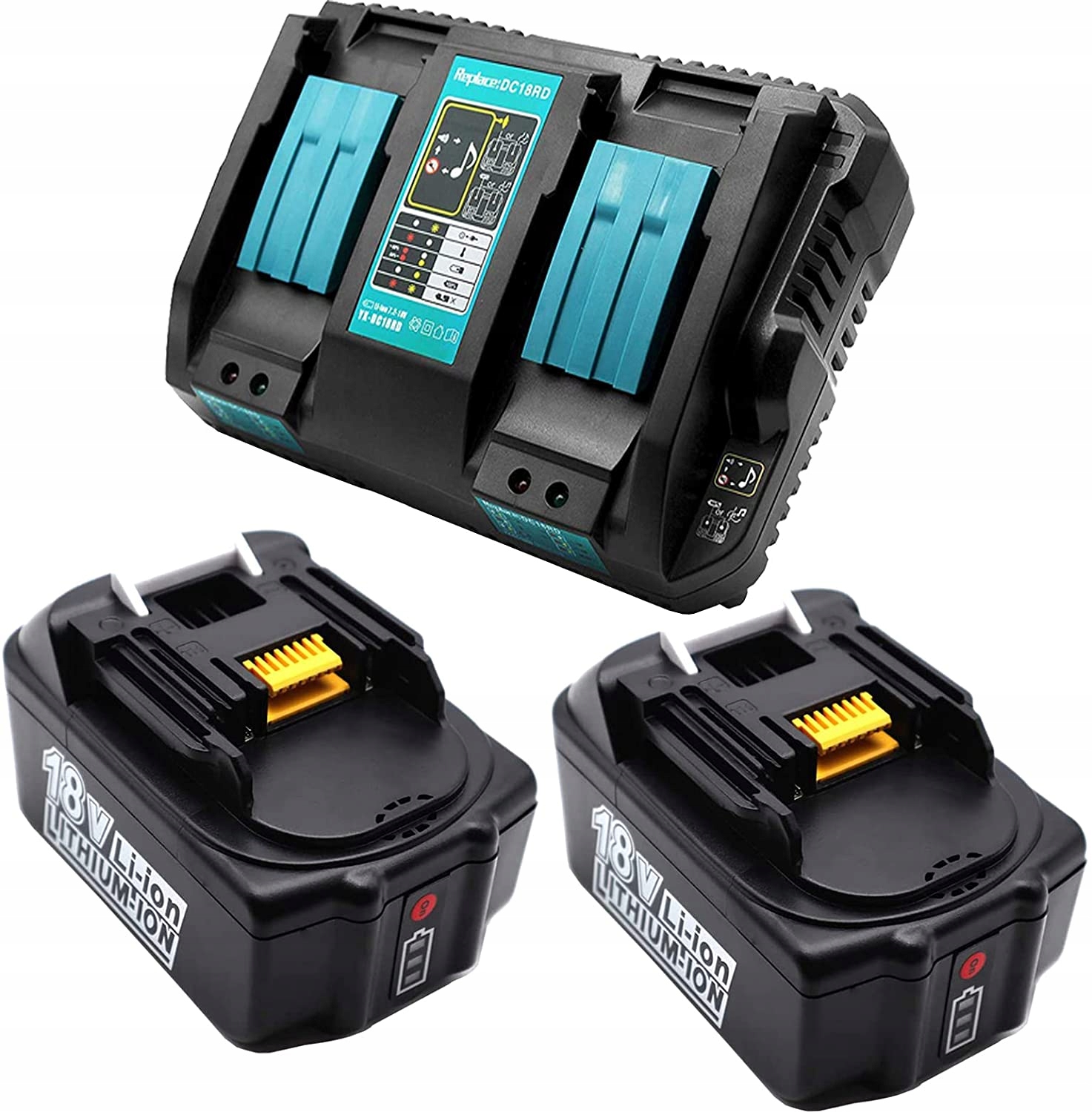 

Ładowarka 2x 18V 5Ah Bateria Akumulator Do Makita