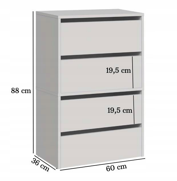 Szafka na Buty Nowoczesna Komoda Modułowa Uchylne Drzwi Biała Kod producenta Modułowa Szafka na Buty do Przepokoju x2