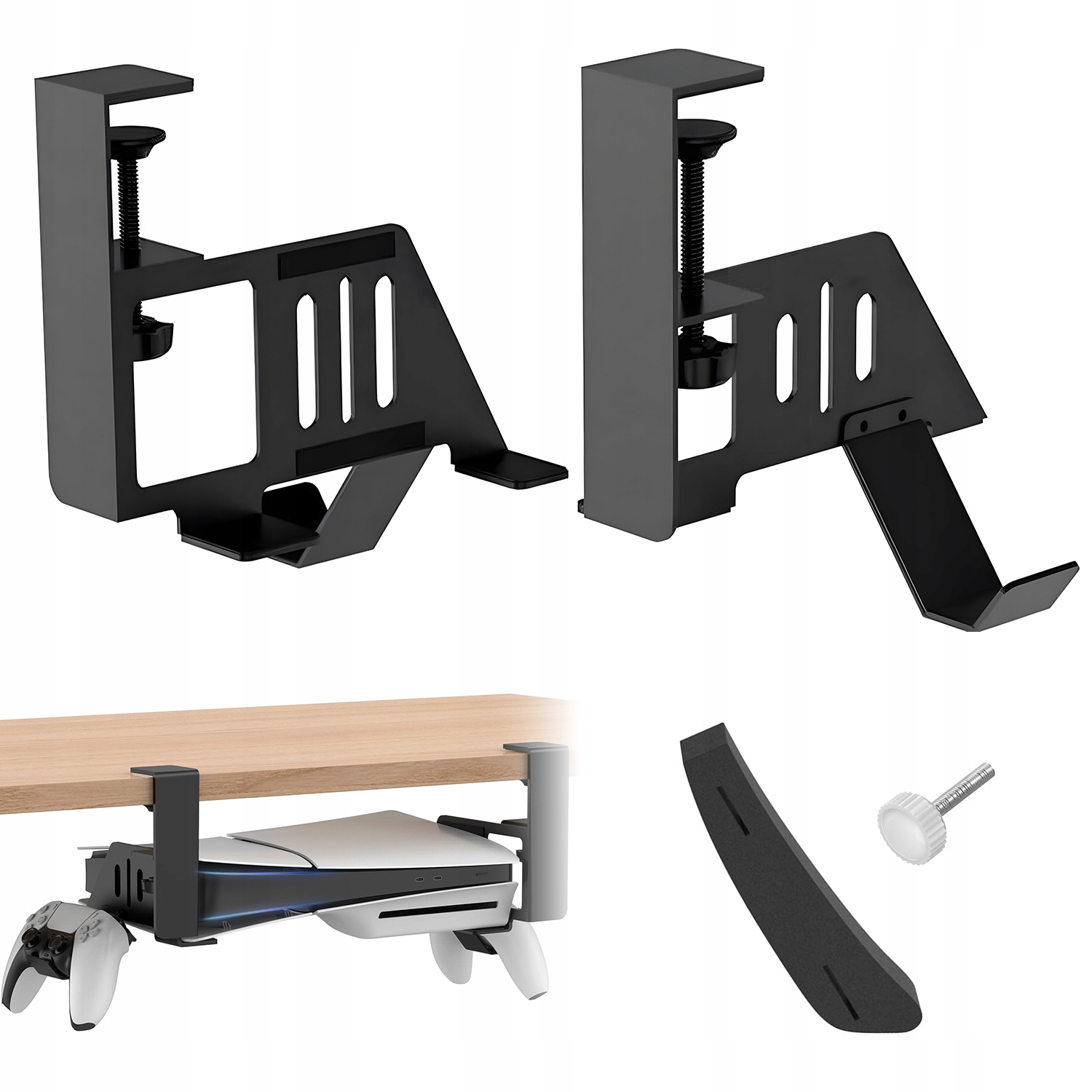 Czarny Stojak Poziomy PS5 PS5 Slim Prosty Montaż Ochrona Konsoli