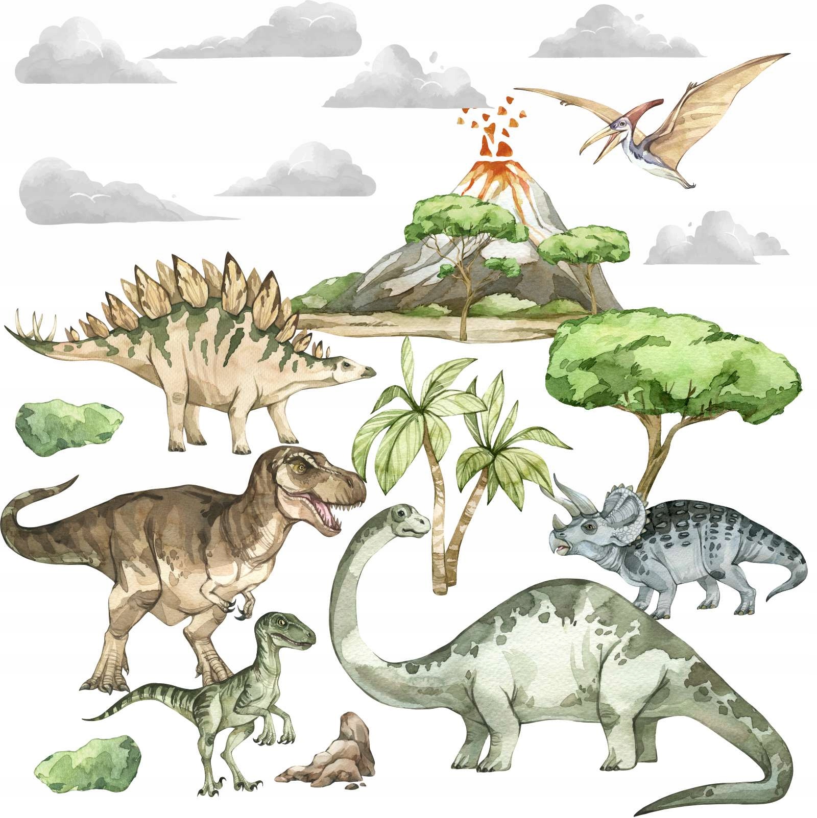 

Duże Naklejki Na Ścianę Dinozaury Zestaw XL
