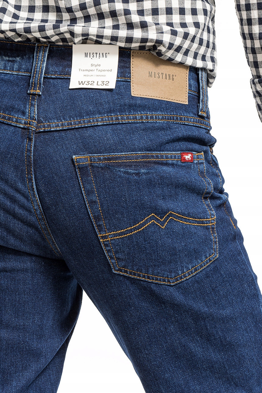 Męskie spodnie jeansowe dopasowane Mustang TRAMPER TAPERED 38/32 Kolor niebieski
