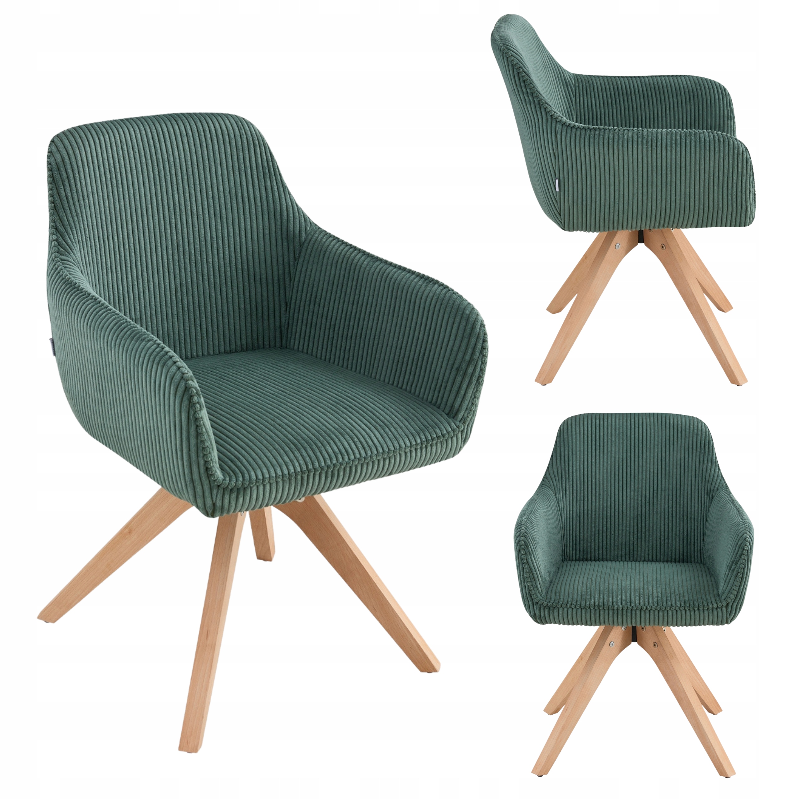 Křeslo Pema sametové zelené otočné do jídelny obývacího pokoje kanceláře Homla