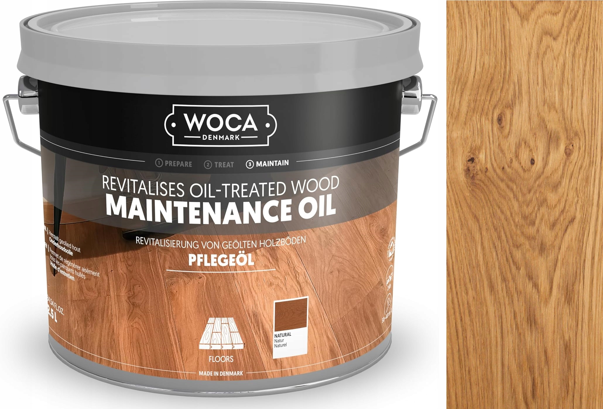Woca Maintenance Oil Natural 2,5L olej pro péči o olejované podlahy