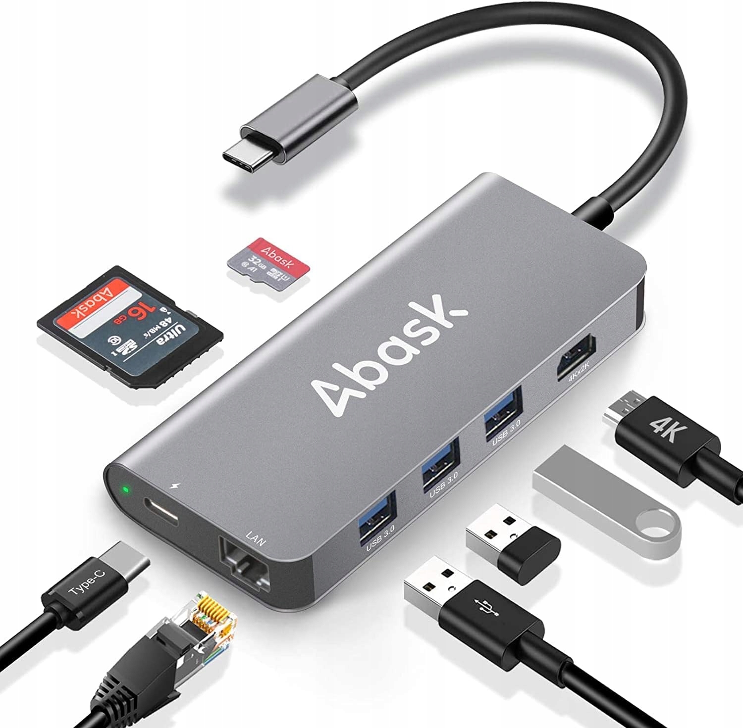 Usb-c Hub 8v1 Hdmi Lan Vga RJ45 Sd Dokovací Stanice Macbook Pro Air M1 M2