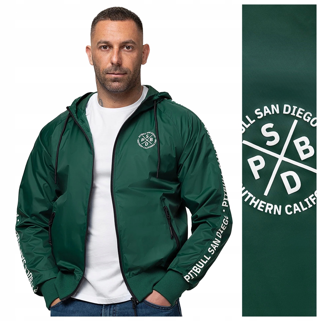 Pánská přechodová bunda Pit Bull „Athletic Tape“ – zelená 3XL