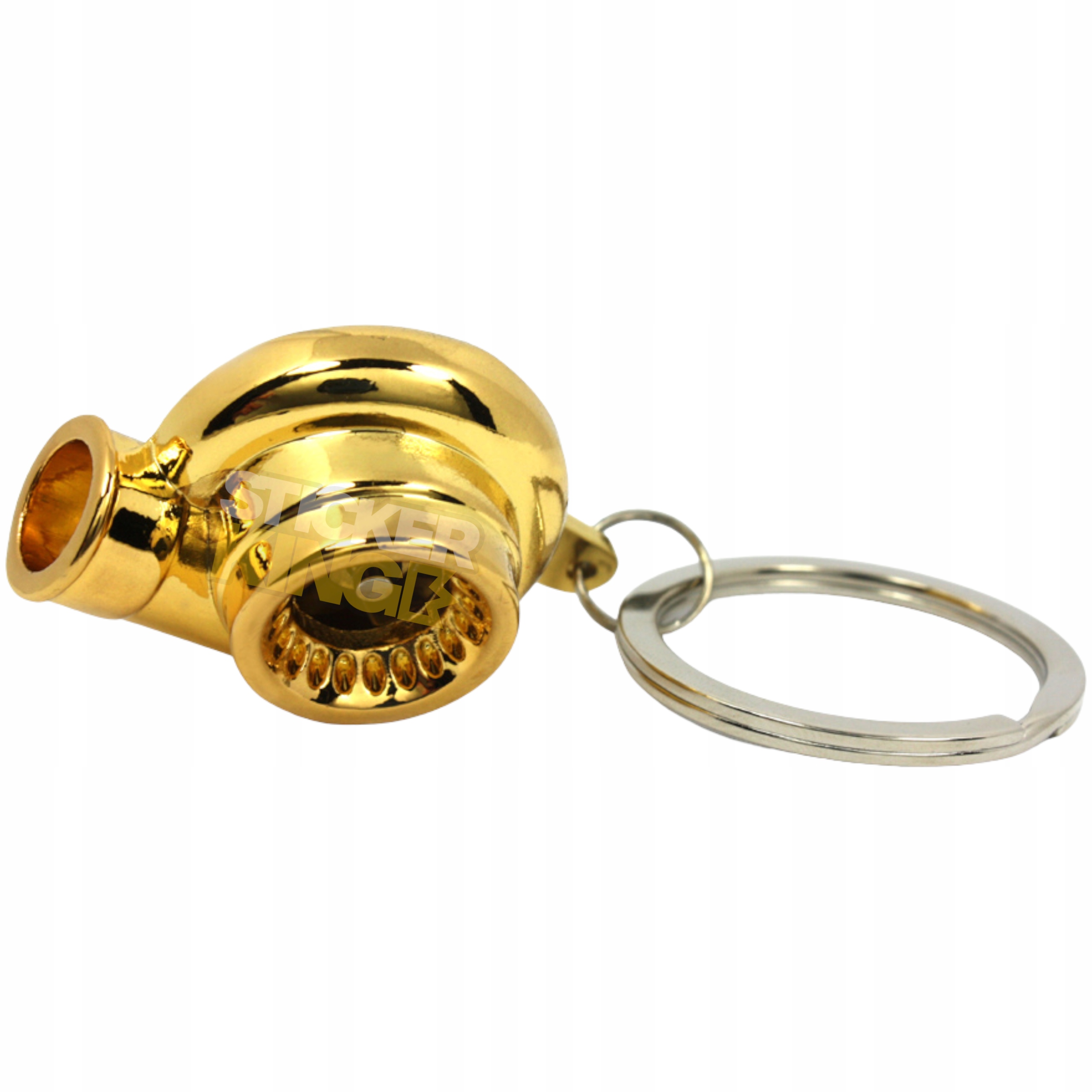 Brelok metalowy metal do kluczy breloczek Turbo Turbina Złota