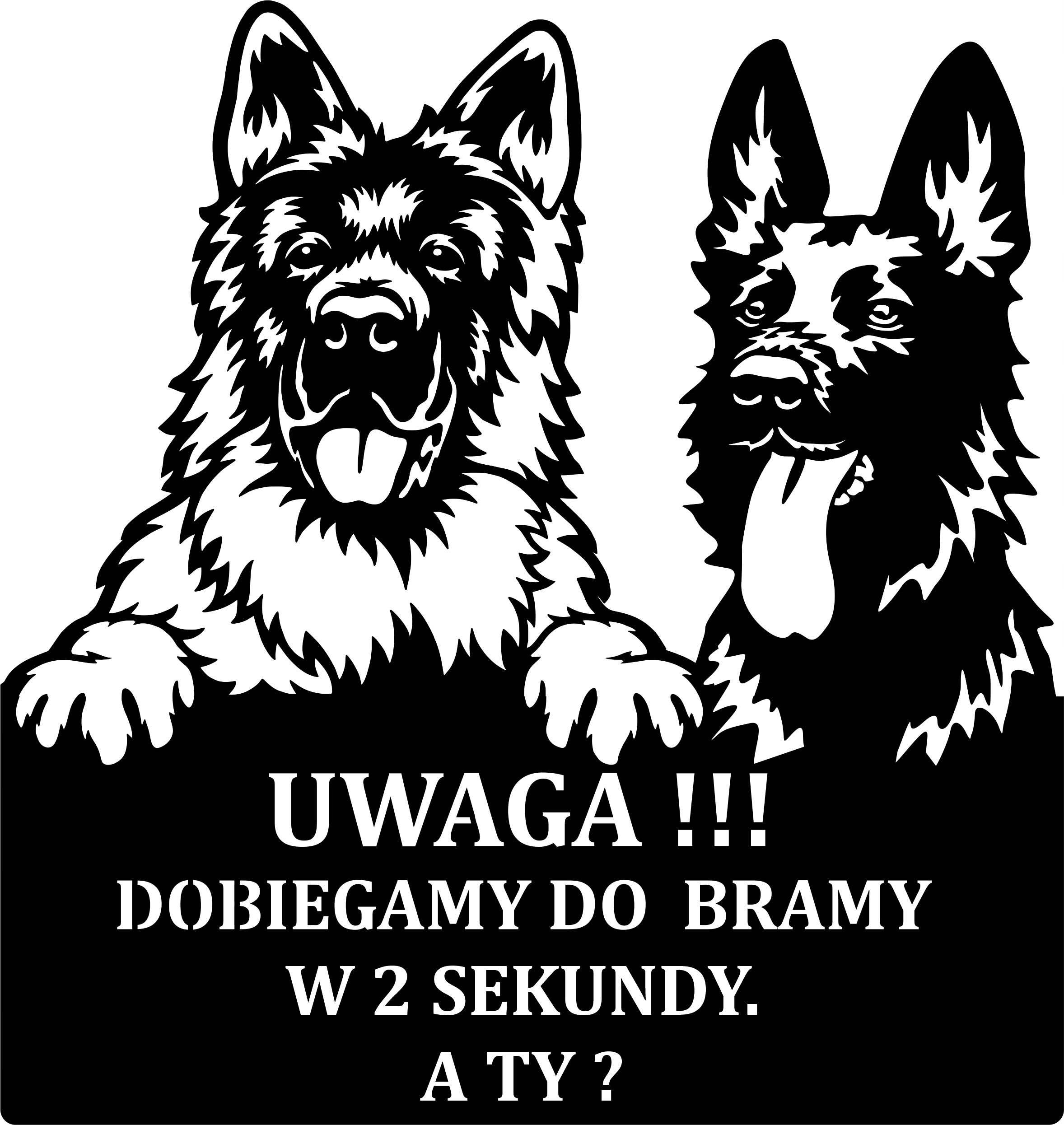 Tabule Psi Doběhneme během 2 sekund na bránu oplocení Kov