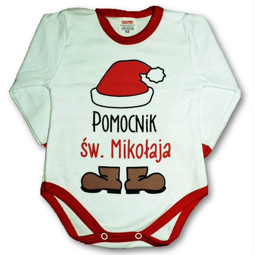 

Body długi rękaw 74 Pomocnik Mikołaja święta