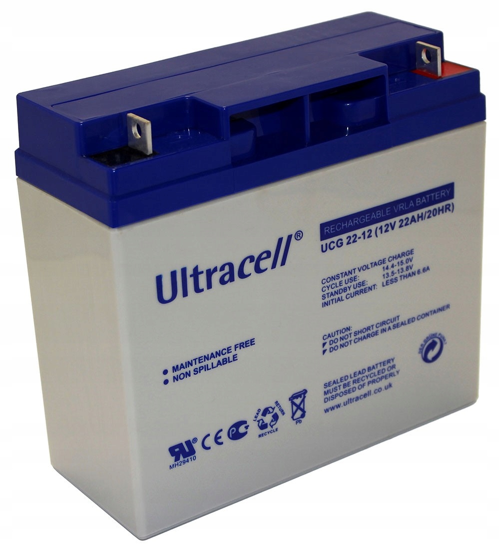 Akumulátor pro elektrickou sekačku 22Ah 12V gelový Ultracell anglický