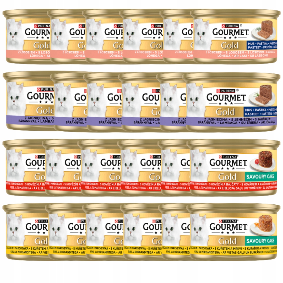 Gourmet Gold Karma mokra dla dorosłych kotów MIX smaków 24x 85g