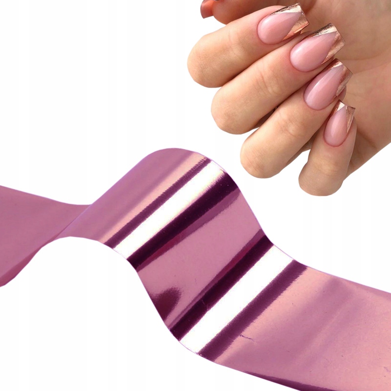 FOLIA TRANSFEROWA METALLIC OZDOBY CHROM RÓŻOWA