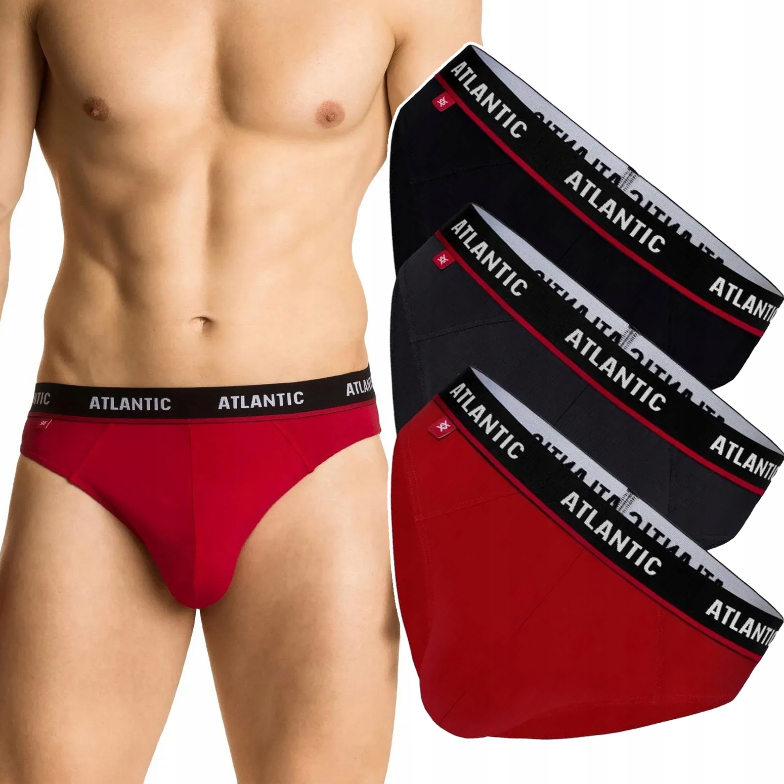 x3 Pánské sportovní slipy Atlantic 3MP-123 Slipy XXL