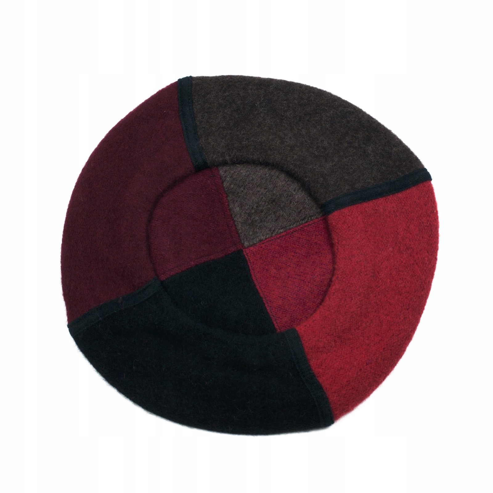 SALE-% elegancki WEŁNIANY beret BERETKA cz13383-3 Wzór dominujący bez wzoru