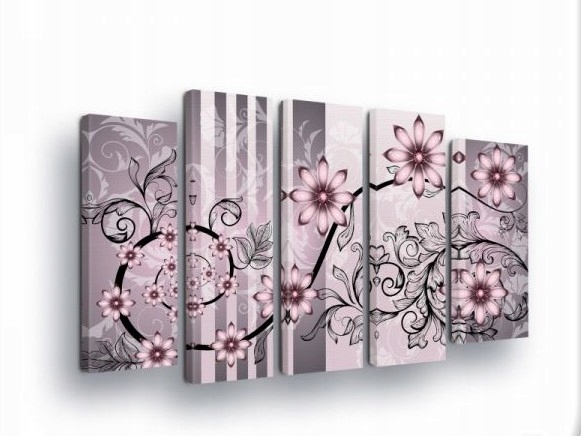 Obraz 150x100 Modulárny triptych bez rámu kvety ornament moderný vzor