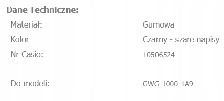 Bezel - osłona koperty Casio GWG-1000 (10506524) - czarny oryginalny Model GG-1000GB-1A GG-1000WLP-1A