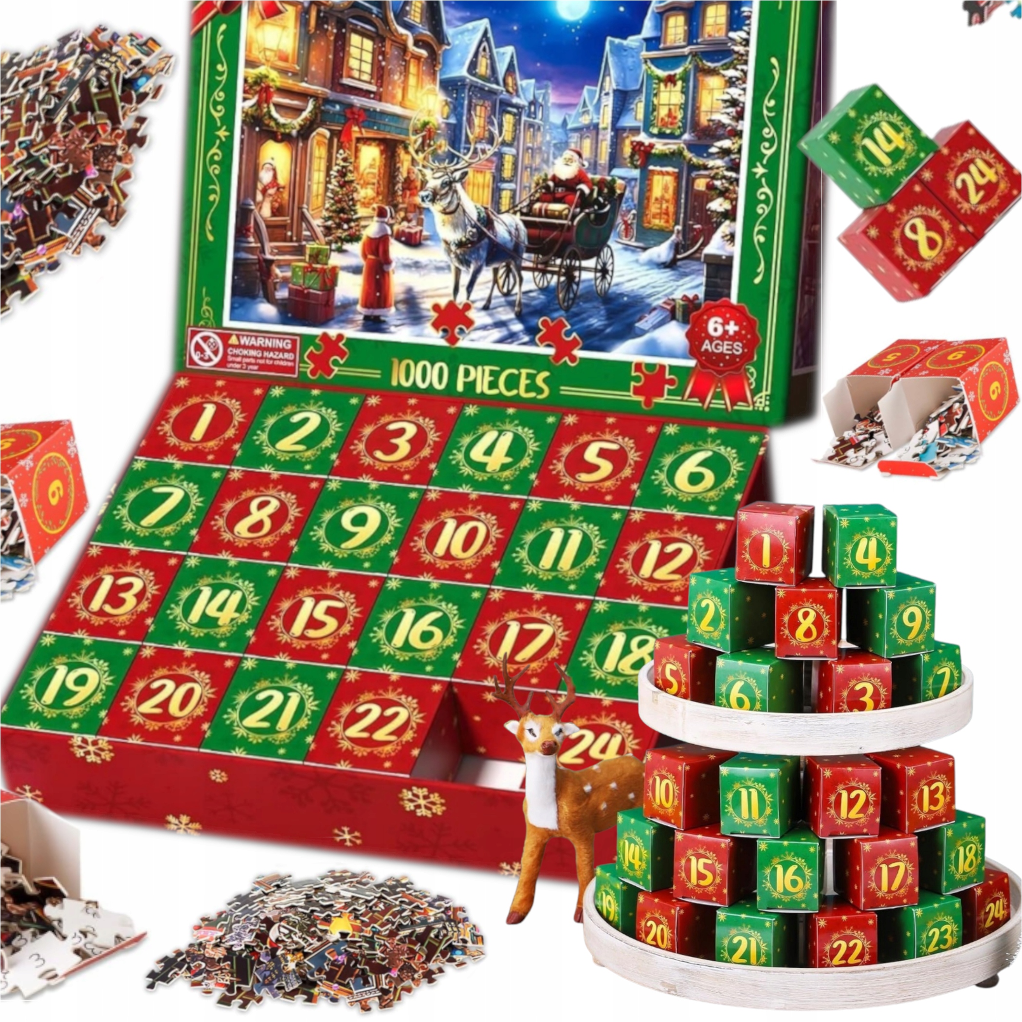 Advetní Kalendář Puzzle S Dárkovou Krabičkou Na Vánoce 1000 dílků