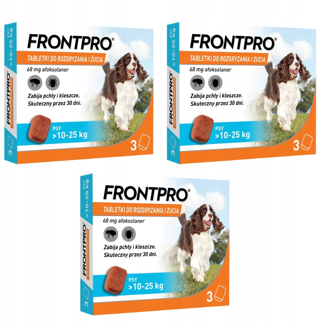 Frontpro 68 mg tabletki do rozgryzania i żucia dla psów > 10 25 kg 3 opak.