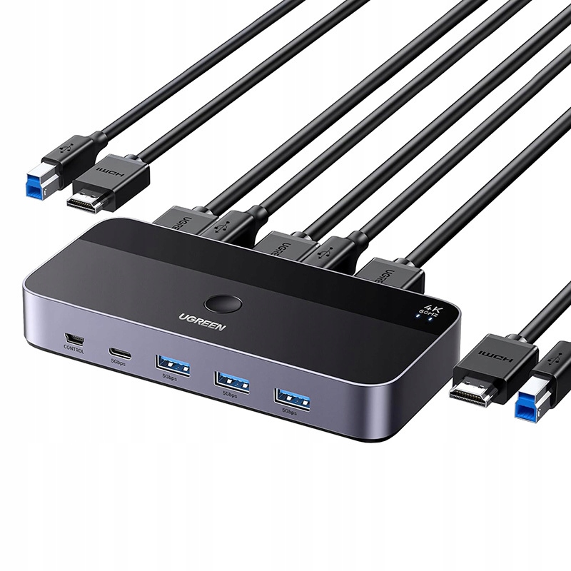 Přepínač Hdmi 2.0 Ugreen CM664 Kvm 2V1 4K 60HS Přepínačem Usb 3.0