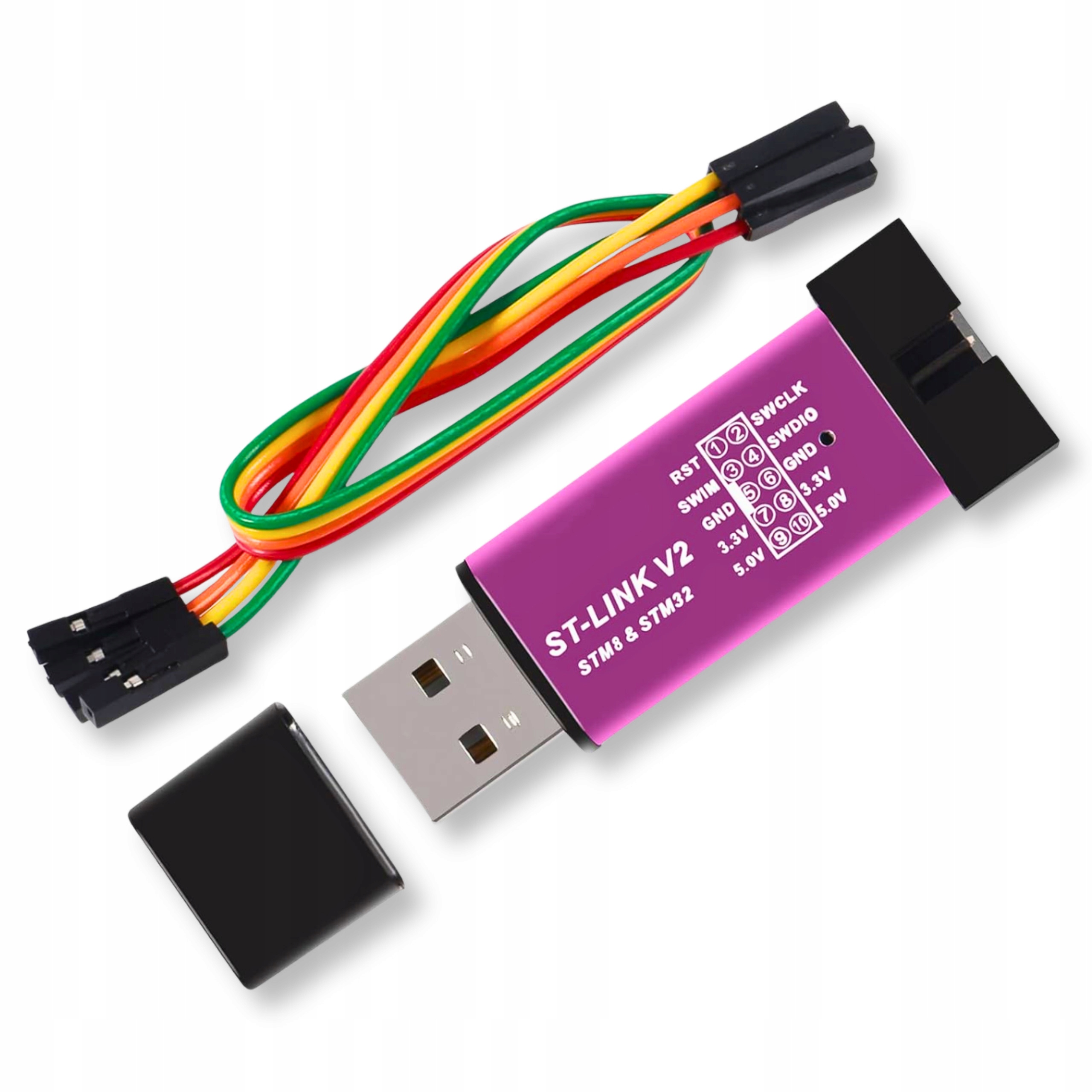 Программатор ST-Link V2 SWD STM32 и SWIM STM8 ARM Cortex провода