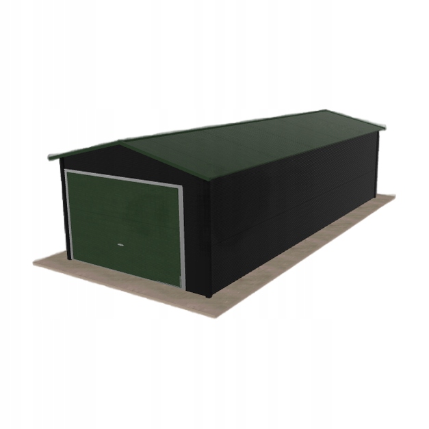 Plechová garáž 3.5 x 8.5 m jednopolohová, dvoupolohová, černá