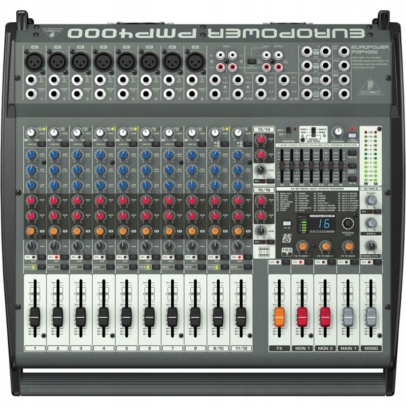 Behringer PMP4000 16-kanálový 1600W powermixér s efektovým procesorem