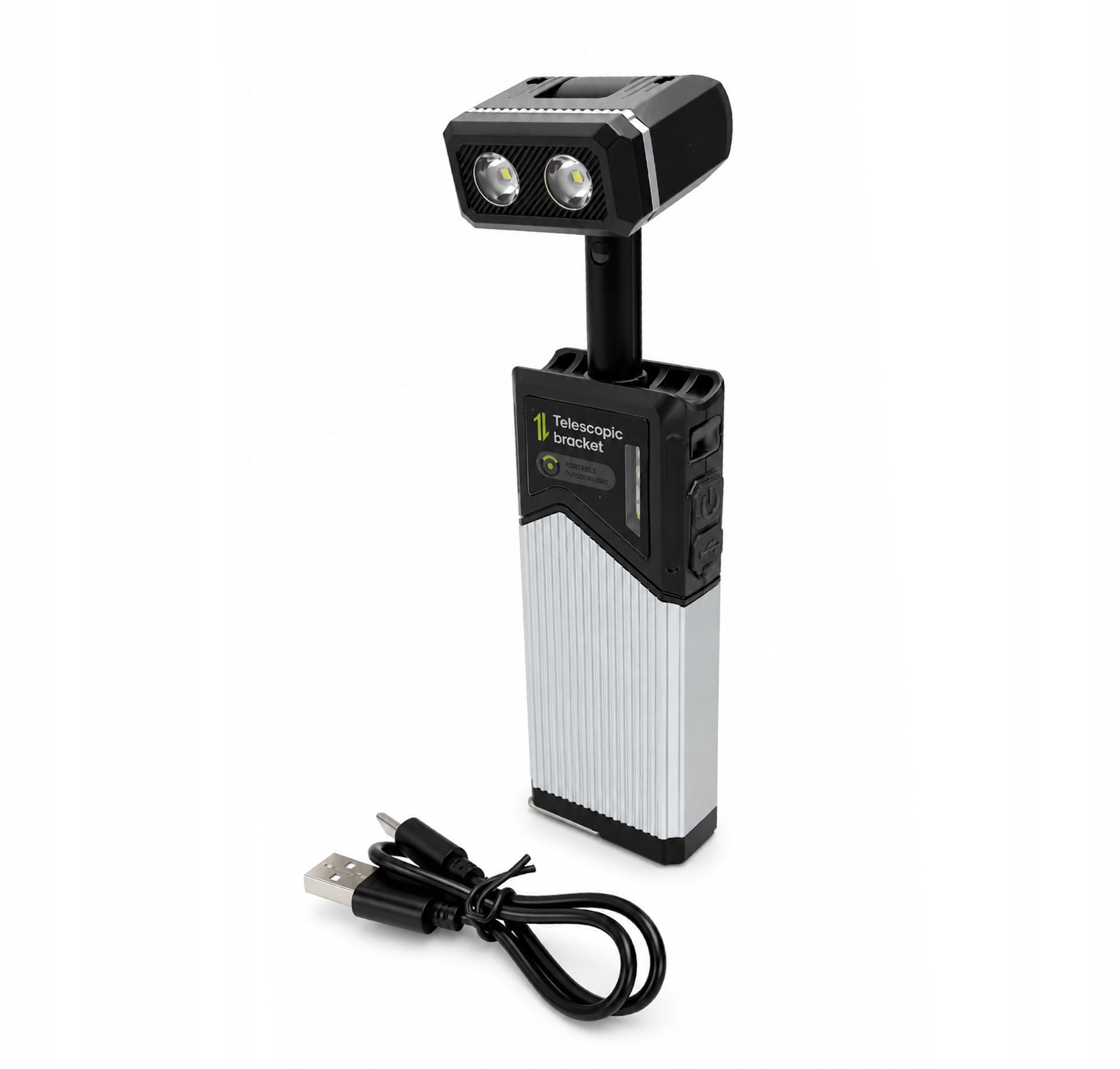 Kempingová Led Svítilna S Držákem Magnet Teleskop Usb Akumulátor Klip
