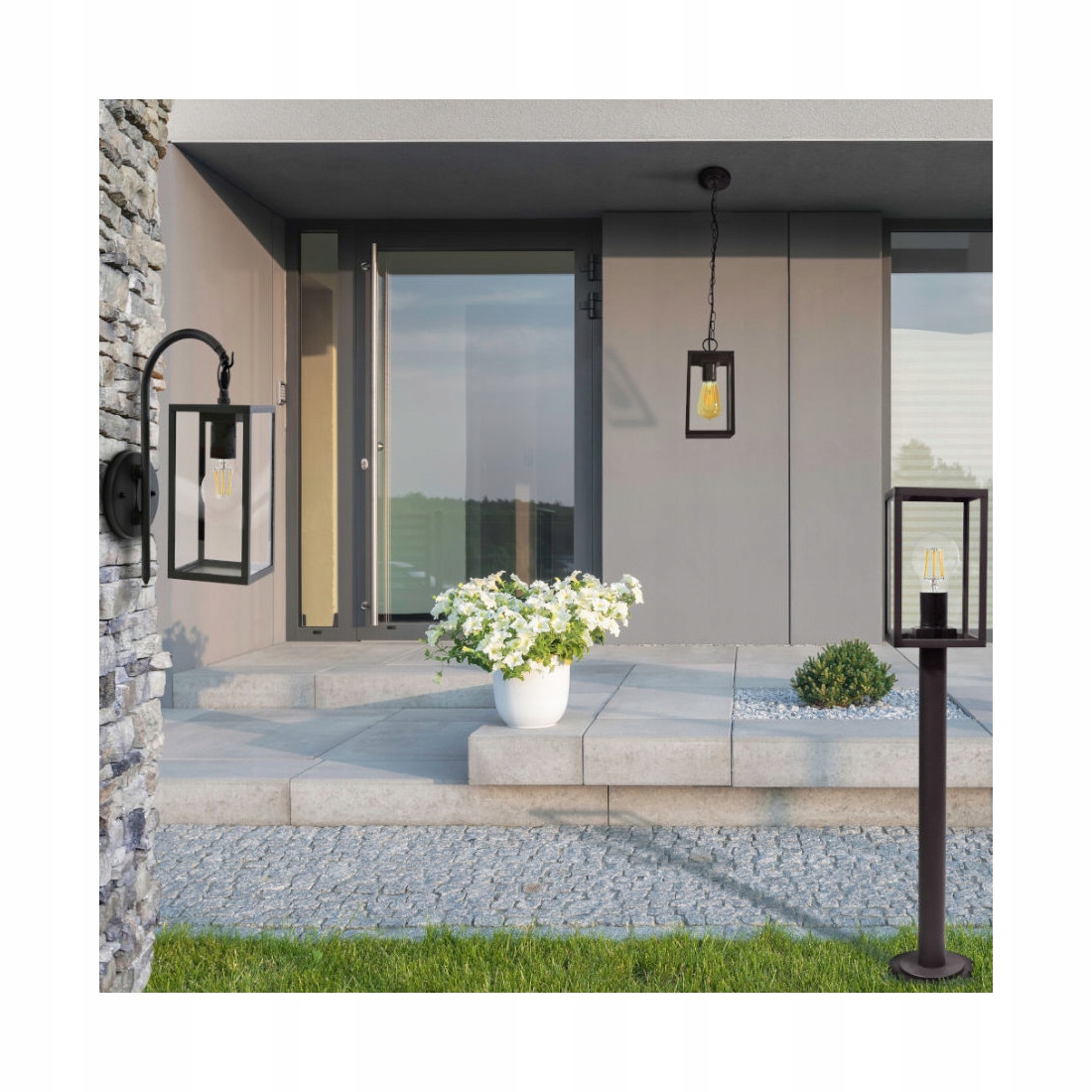 Słupek ogrodowy loftowy MALMO 48 cm grafit Wysokość produktu 48 cm