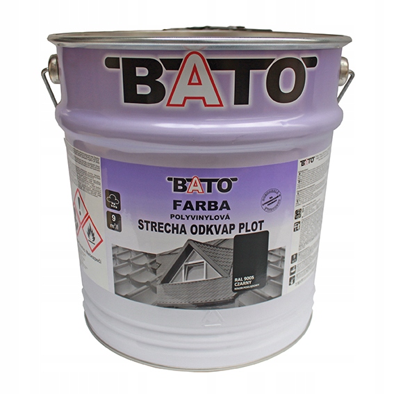 Polyvinylová Barva Černá RAL9005 Saténová 10L Bato