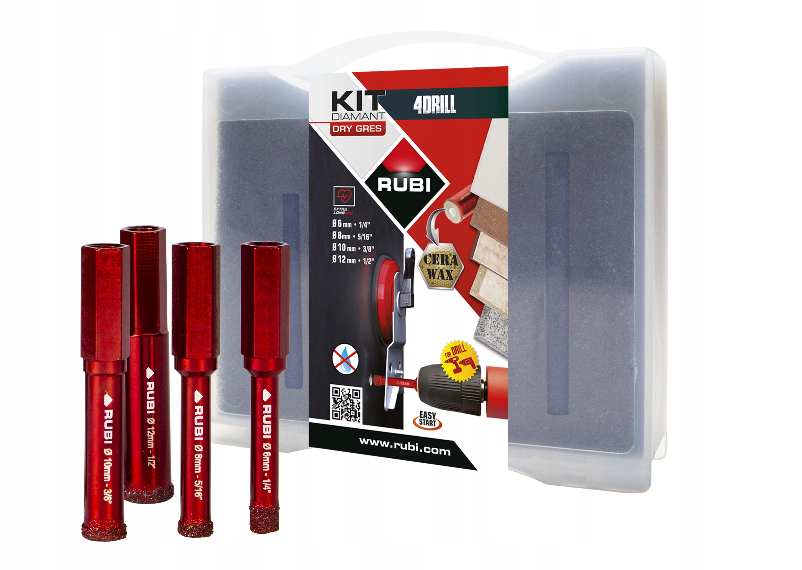 RUBI ZESTAW WIERTEŁ MINI DRYGRES 4szt 6-12 mm