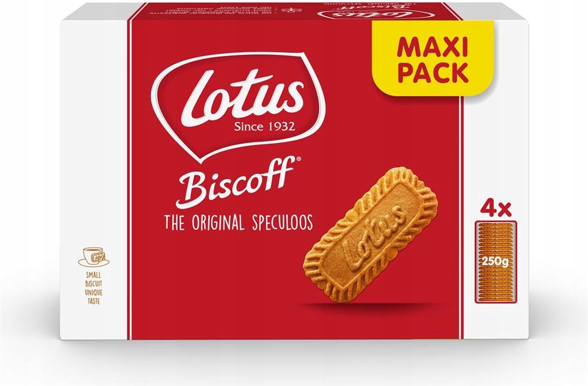 Levně Lotus Biscoff Karamelizované sušenky s kořeněnou příchutí 4 x 250 g 1 kg